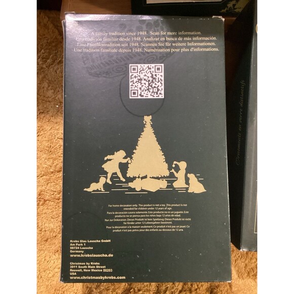 Krebs Christmas Glass Bulb Ornaments Gold Velvet Glitter Swirls & Stars 3 Boxes - Picture 5 of 10